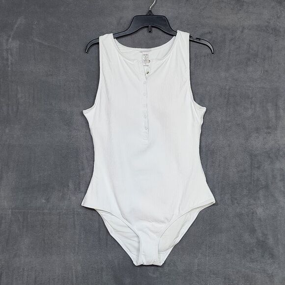 Andie Other - Andie Swim The Malibu One Piece Swimsuit Ribbed White Size XL Style AO388